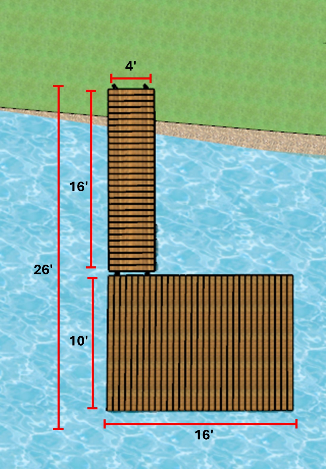 Ensemble de quais 4'x16' Semi-flottant et 10'x16' Flottant Heavy Duty