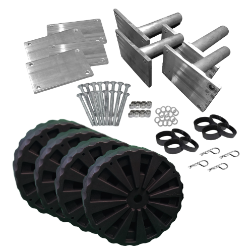 Ensemble de 4 braquettes et roues Heavy Duty pour Élévateur à bateau - 9009HD-4